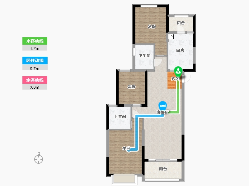 浙江省-湖州市-恒大金陵悦府-95.20-户型库-动静线