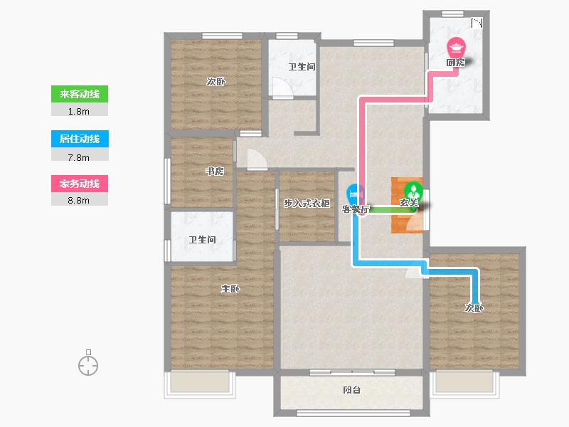 浙江省-湖州市-东升和府-136.21-户型库-动静线