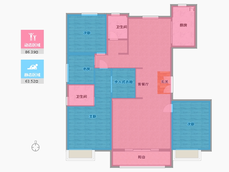 浙江省-湖州市-东升和府-136.21-户型库-动静分区