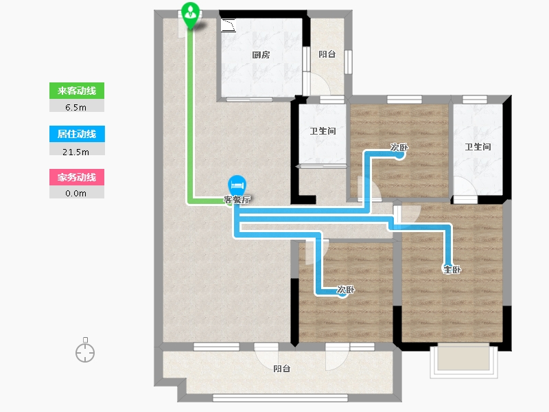 山东省-临沂市-碧桂园翡丽之光-95.80-户型库-动静线