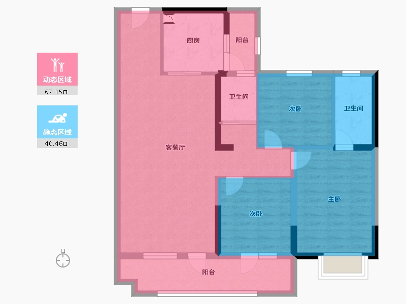 山东省-临沂市-碧桂园翡丽之光-95.80-户型库-动静分区