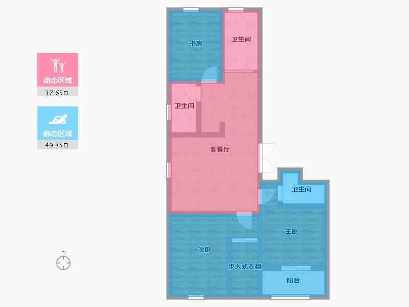 山东省-潍坊市-金庆御花园-75.74-户型库-动静分区