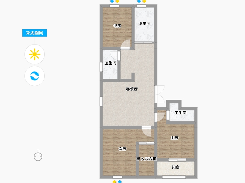 山东省-潍坊市-金庆御花园-75.74-户型库-采光通风