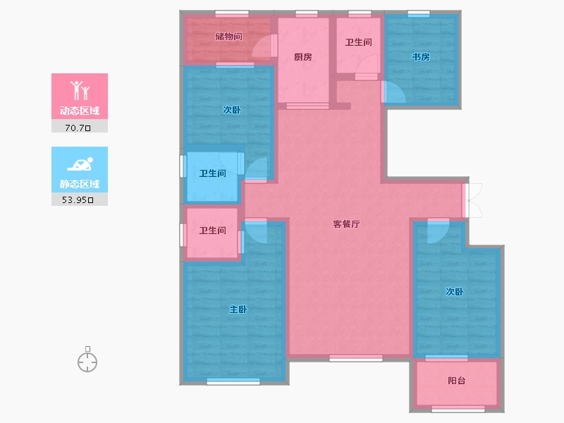 山东省-潍坊市-金庆御花园-109.70-户型库-动静分区