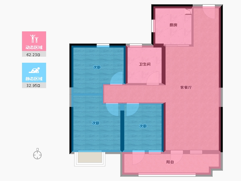 山东省-临沂市-碧桂园翡丽之光-84.80-户型库-动静分区