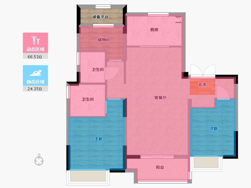 浙江省-湖州市-湖州丝绸小镇-84.08-户型库-动静分区