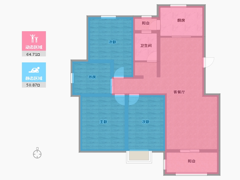 山东省-临沂市-汇铭春城里-102.39-户型库-动静分区