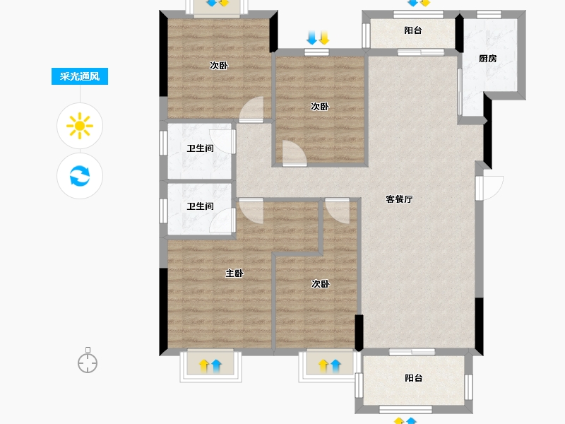 江西省-赣州市-学府世家-101.60-户型库-采光通风