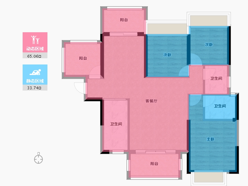 广东省-惠州市-御豪庭-88.37-户型库-动静分区