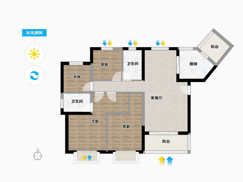 四川省-眉山市-合景领峰-88.21-户型库-采光通风