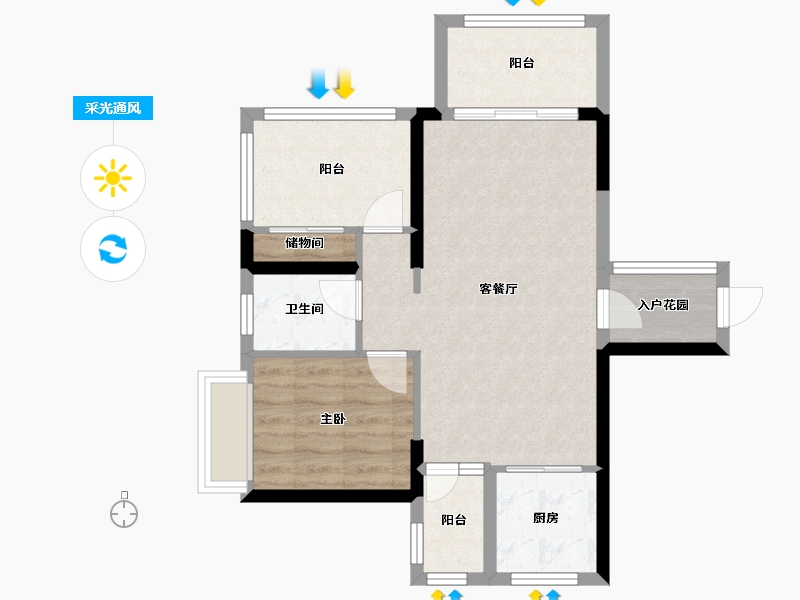 广东省-惠州市-御豪庭-60.99-户型库-采光通风