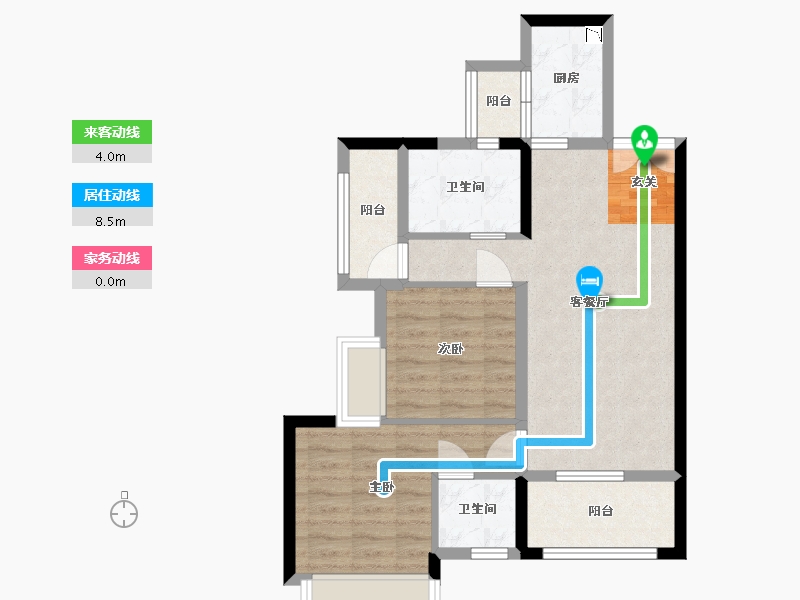 重庆-重庆市-华福58-67.07-户型库-动静线