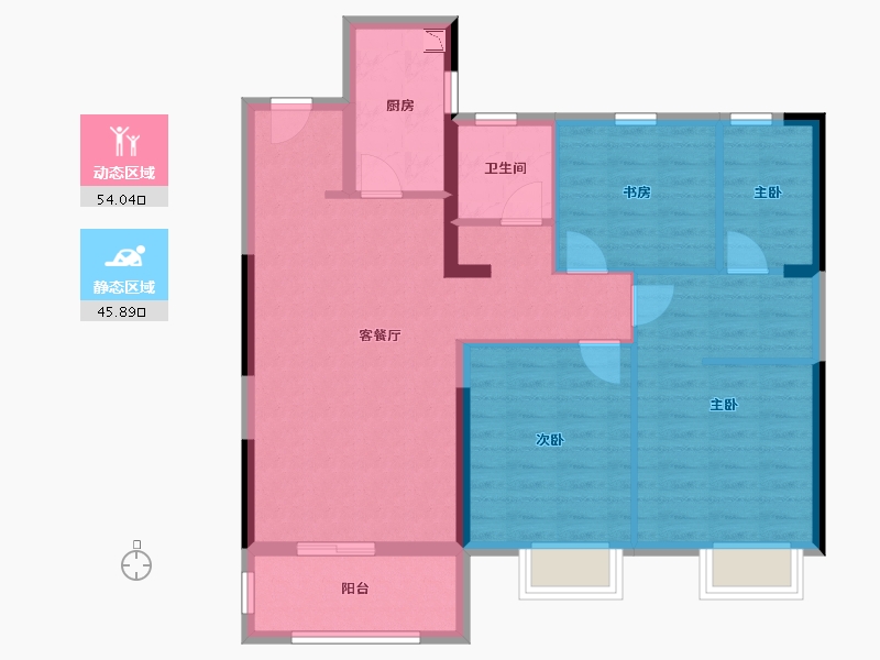 江西省-赣州市-金科高速集美天宸-89.43-户型库-动静分区