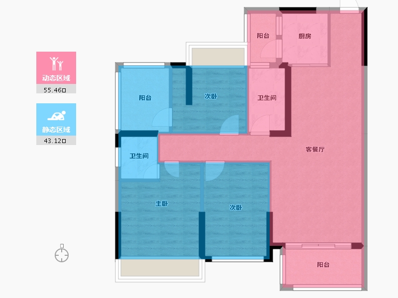 广东省-惠州市-御豪庭-87.90-户型库-动静分区