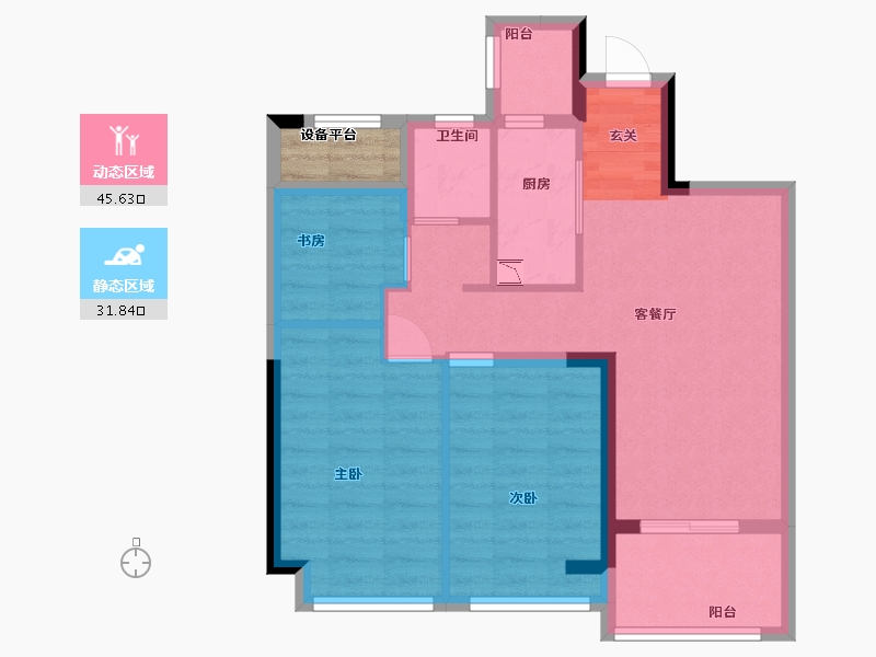 浙江省-湖州市-中建投悦湖名城-70.40-户型库-动静分区