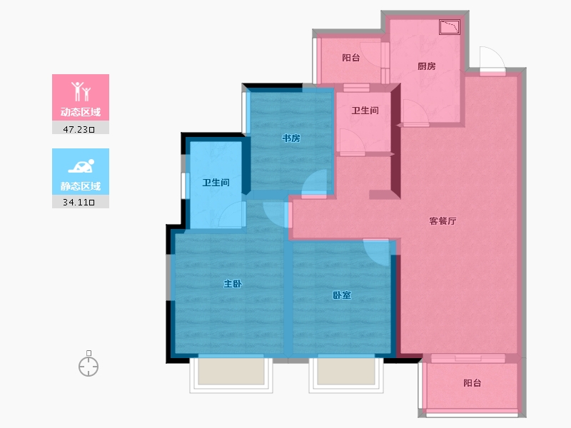 四川省-眉山市-旭辉云樾天境-71.20-户型库-动静分区