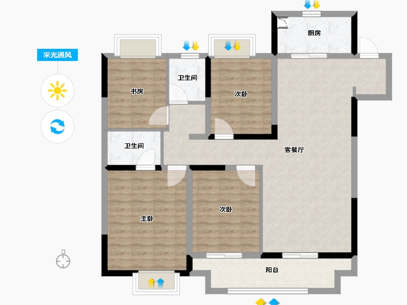 江西省-赣州市-金科高速集美天宸-108.00-户型库-采光通风