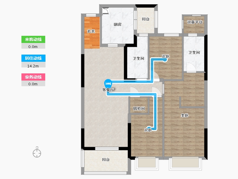 浙江省-湖州市-恒大金陵悦府-102.40-户型库-动静线