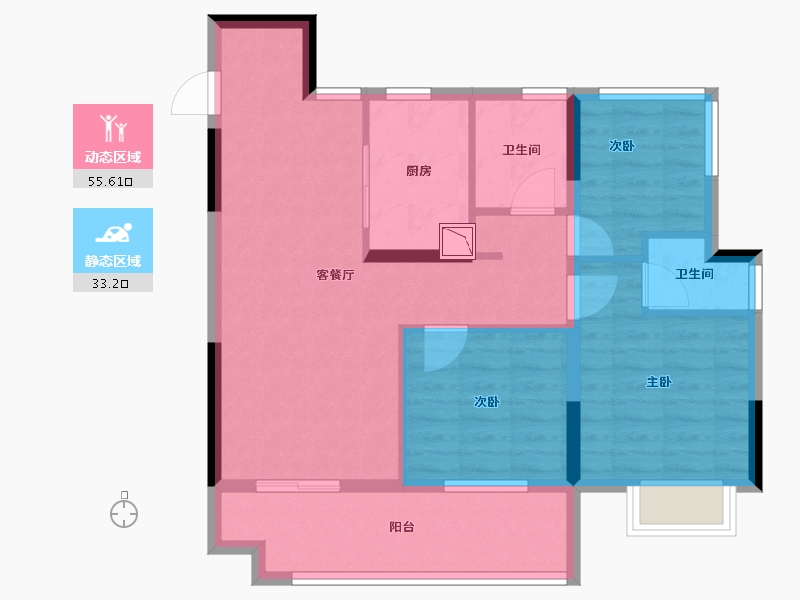 安徽省-合肥市-金科四季春晓-79.20-户型库-动静分区