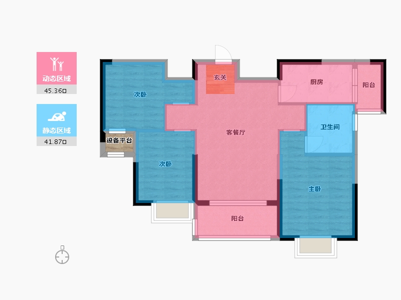 浙江省-湖州市-恒大金陵悦府-79.19-户型库-动静分区