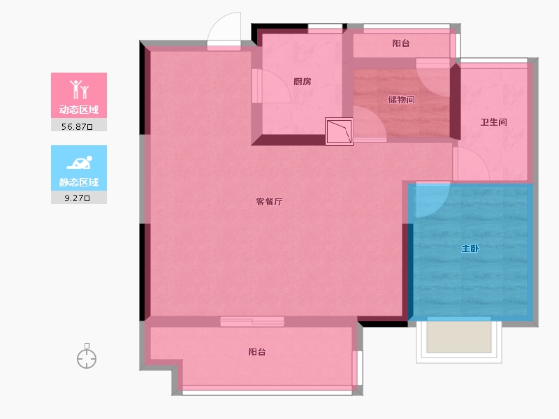 安徽省-合肥市-金科集美天辰-57.98-户型库-动静分区