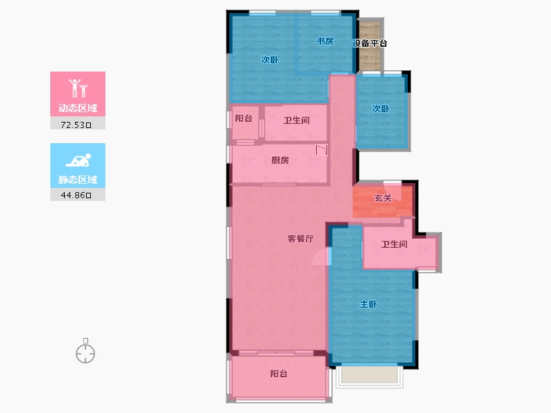 浙江省-湖州市-恒大金陵悦府-107.20-户型库-动静分区