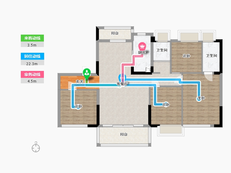 湖南省-株洲市-碧桂园城央一品-109.04-户型库-动静线