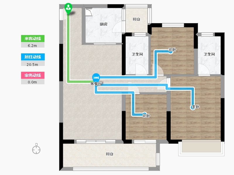 湖北省-荆州市-领地兰台府-91.89-户型库-动静线