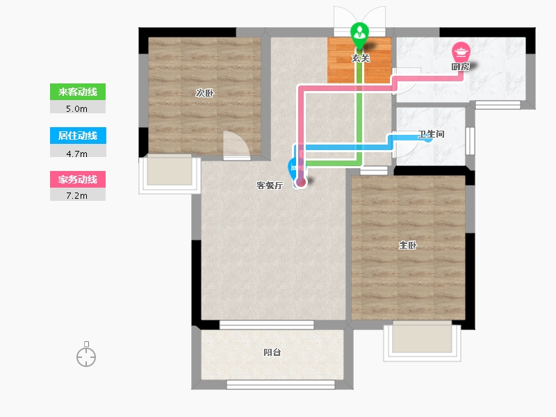 湖南省-株洲市-联谊云庐（高层）-64.00-户型库-动静线