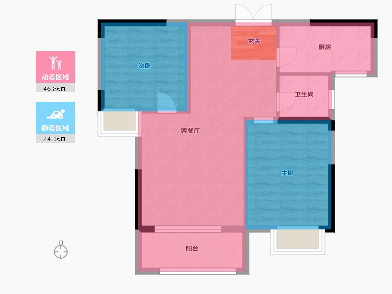 湖南省-株洲市-联谊云庐（高层）-64.00-户型库-动静分区