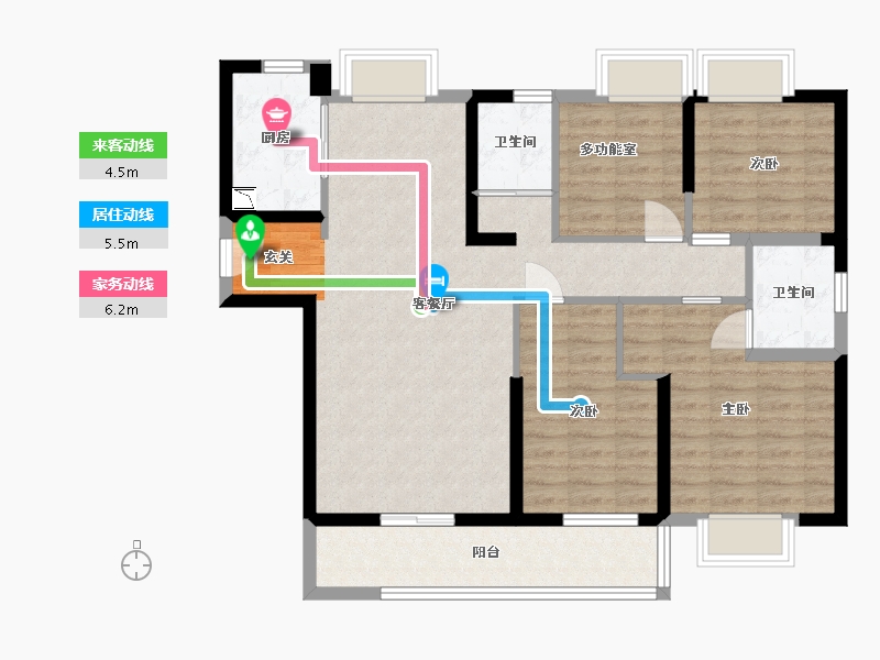 湖南省-株洲市-碧桂园城央一品-99.49-户型库-动静线