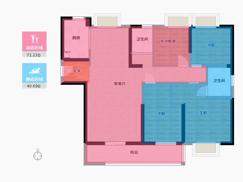 湖南省-株洲市-碧桂园城央一品-99.49-户型库-动静分区