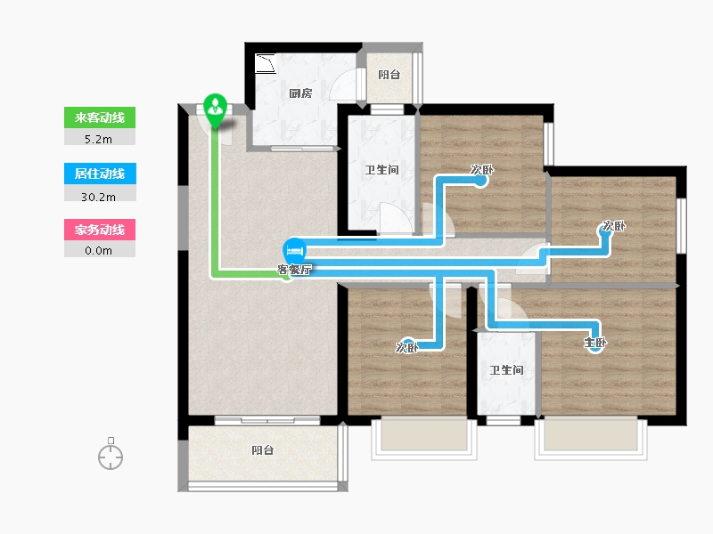 广西壮族自治区-南宁市-奥园永和府-86.74-户型库-动静线