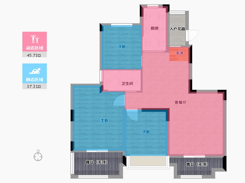 江苏省-南京市-恒大湖山半岛-88.00-户型库-动静分区