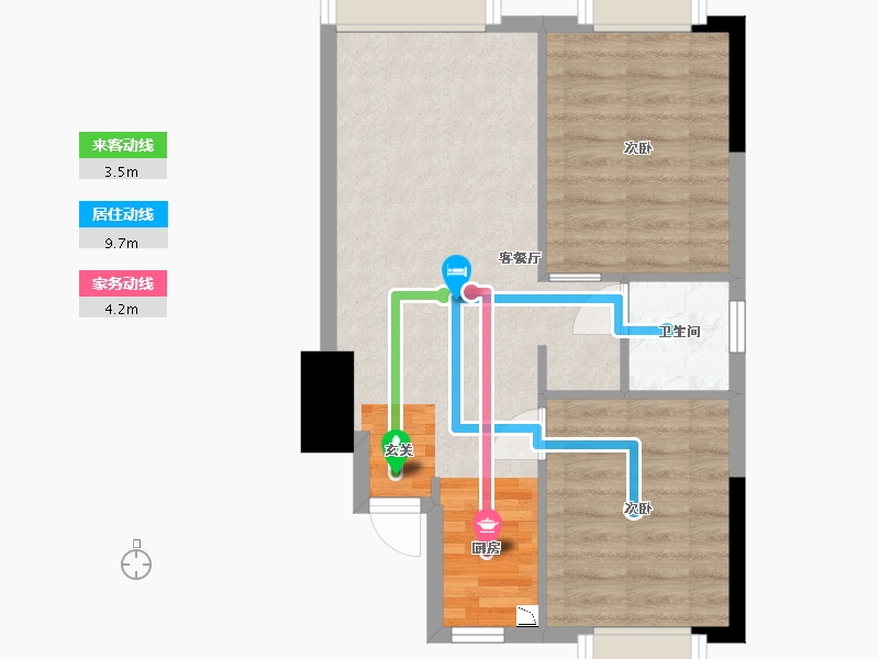 湖南省-株洲市-型格U公馆-49.83-户型库-动静线