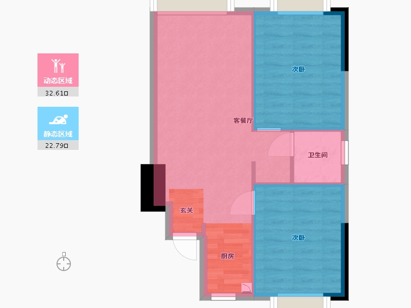 湖南省-株洲市-型格U公馆-49.83-户型库-动静分区