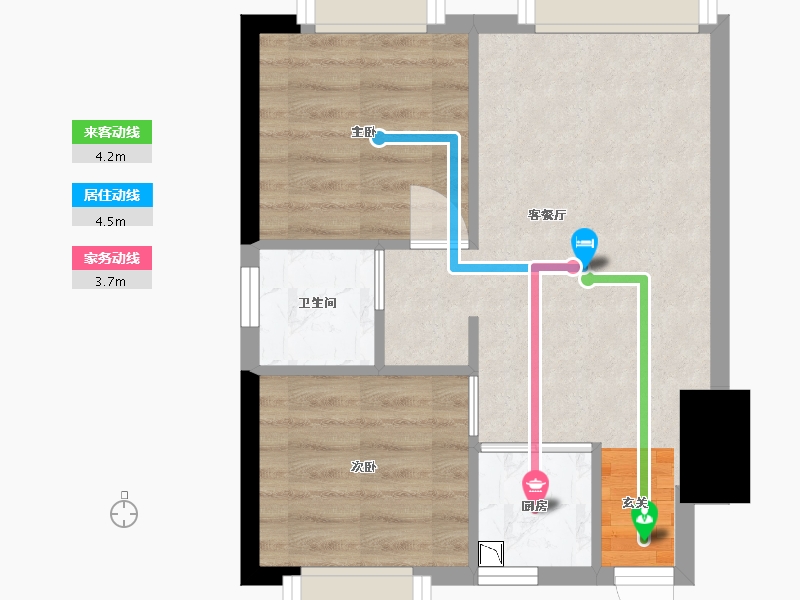 湖南省-株洲市-型格U公馆-40.90-户型库-动静线