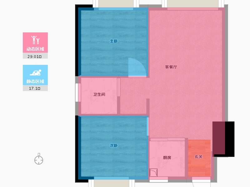 湖南省-株洲市-型格U公馆-40.90-户型库-动静分区