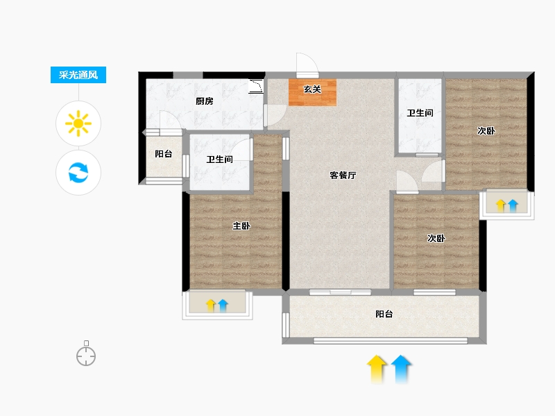 湖南省-株洲市-景业山湖湾-92.63-户型库-采光通风