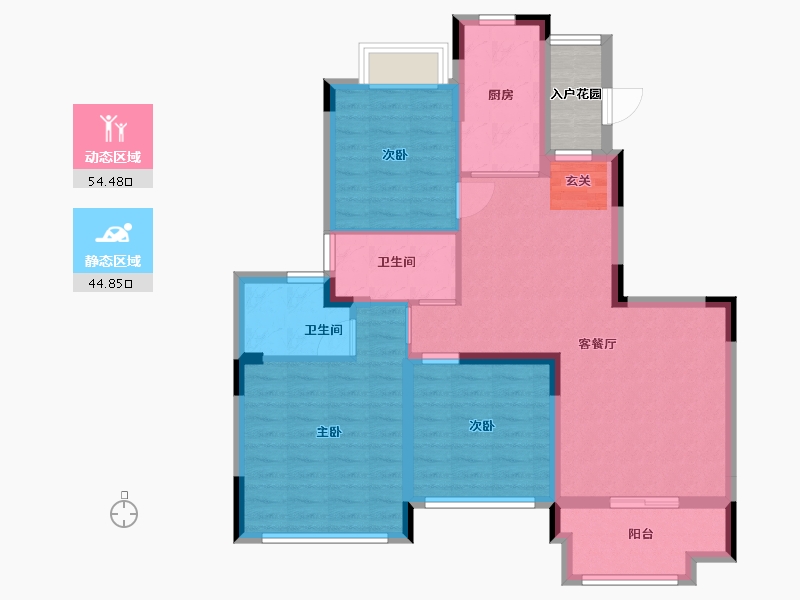 江苏省-南京市-恒大湖山半岛-92.00-户型库-动静分区