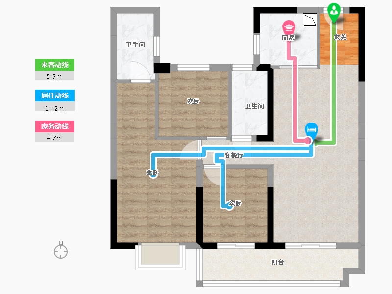 湖南省-株洲市-碧桂园城央一品-81.33-户型库-动静线