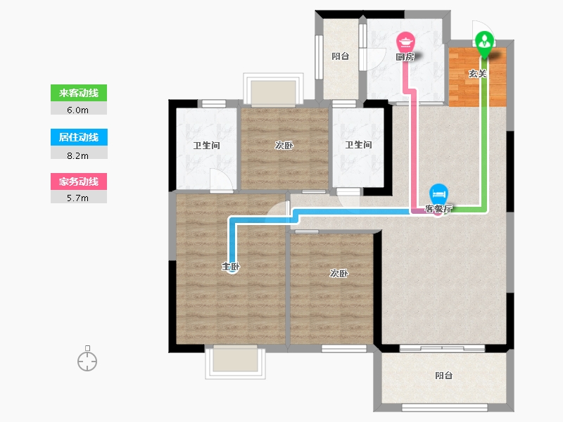 江苏省-南京市-恒大湖山半岛-94.39-户型库-动静线