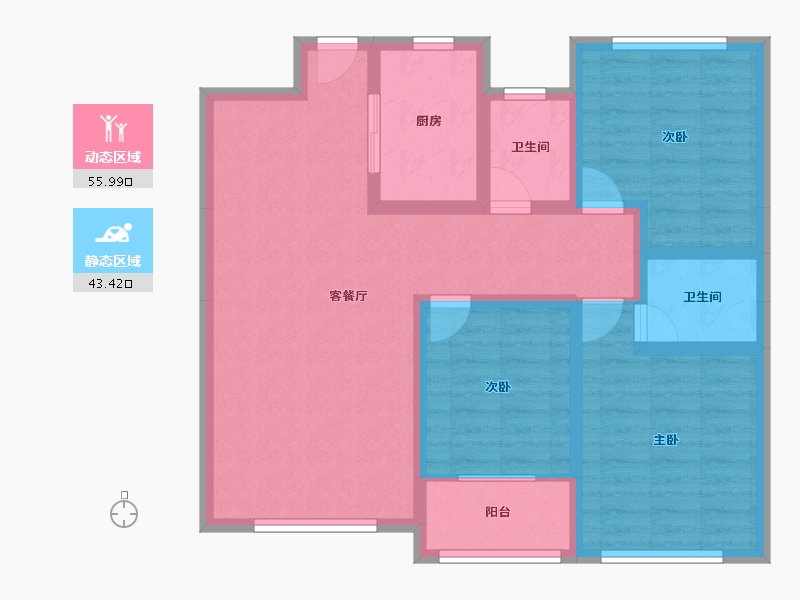 山东省-潍坊市-金庆御花园-88.00-户型库-动静分区