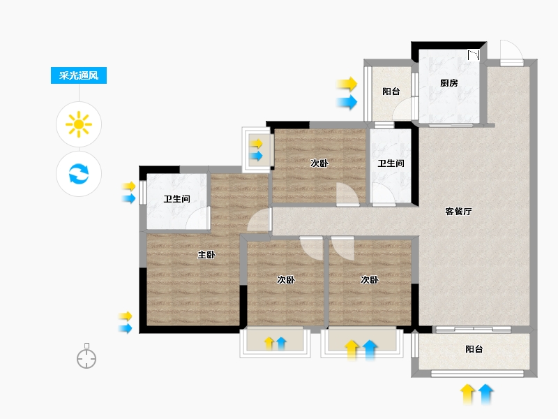 广东省-东莞市-虎门滨海城-92.26-户型库-采光通风