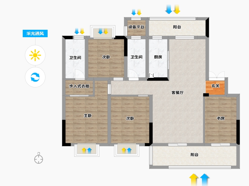 湖南省-株洲市-绿地株洲城际空间站-115.07-户型库-采光通风