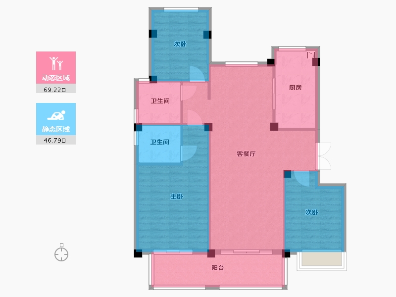 江西省-上饶市-云海观棠府-105.87-户型库-动静分区