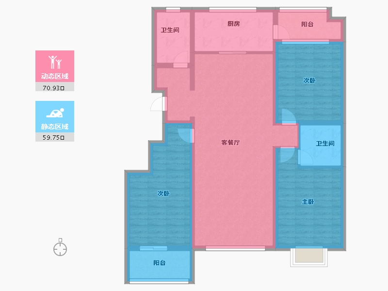 山东省-潍坊市-清荷湾臻园-116.80-户型库-动静分区