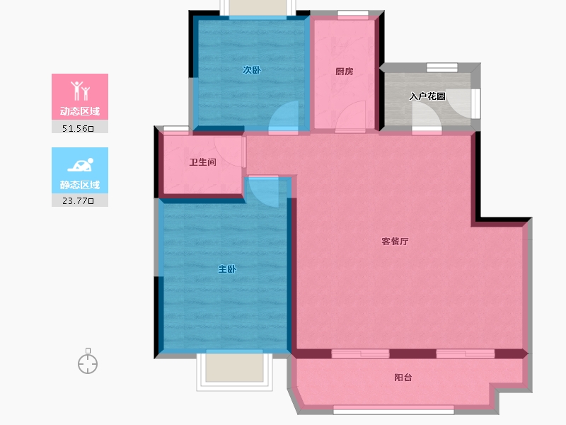 云南省-昆明市-保利・和光屿湖-70.52-户型库-动静分区