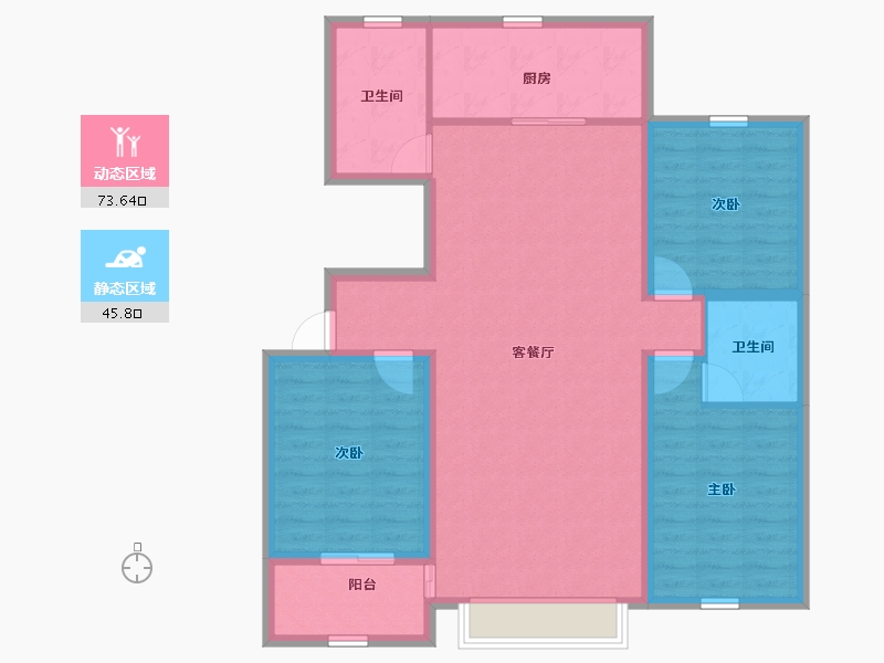 山东省-潍坊市-润地心悦城-108.00-户型库-动静分区