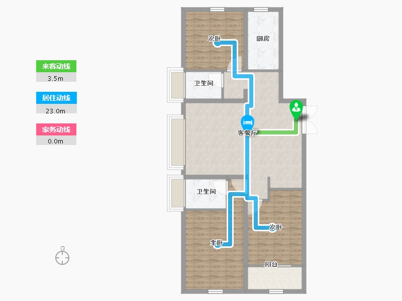 山东省-潍坊市-华安紫宸公馆-101.60-户型库-动静线